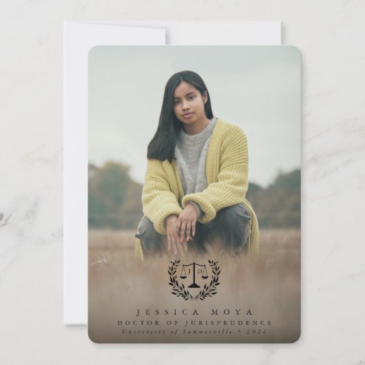 JD Law Scales+Laurel Wreath Black Overlay 2 Foto Aankondiging (Voorkant)