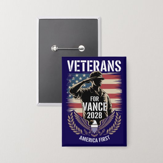JD Vance 2028 Amerika Eerst Conservatief Button (Voorkant / Achterkant)