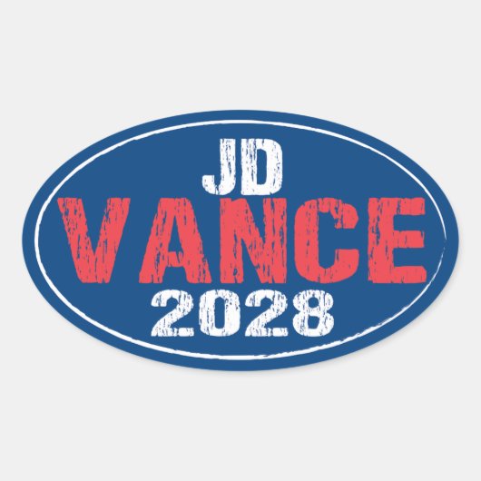 JD Vance 2028 (disc) Ovale Sticker (Voorkant)