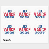 JD Vance 2028 (niet) Ronde Sticker (Vel)