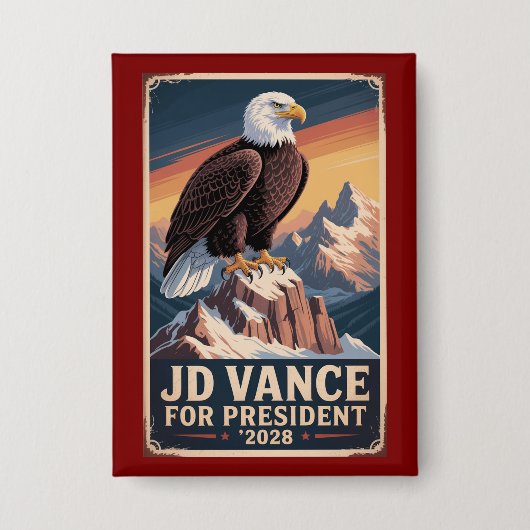 JD Vance 2028 President Amerika Eerst Ohio Button (Voorkant)