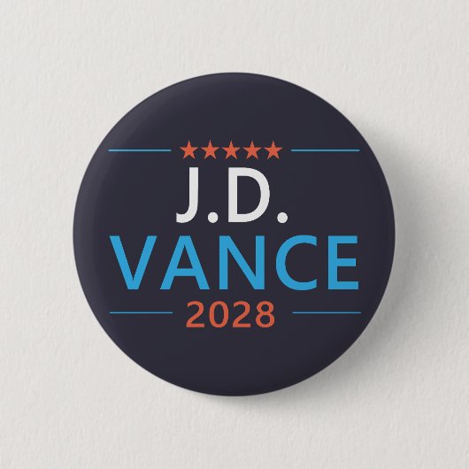 JD Vance 2028 Republikeins Patriottisch Ronde Button 5,7 Cm (Voorkant)