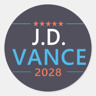 JD Vance 2028 Republikeins Patriottisch Ronde Sticker