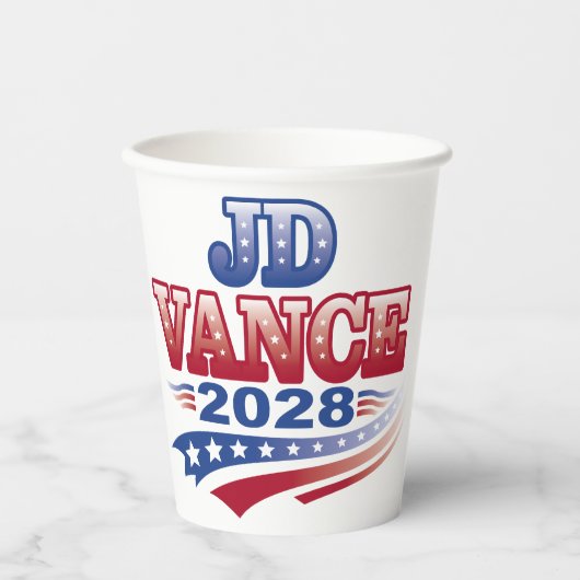 JD Vance 2028 (ssol) Papieren Bekers (Voorkant)