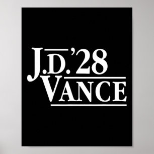 Jd Vance 28 Red Vance 2028 J.d. President Hillbill Poster