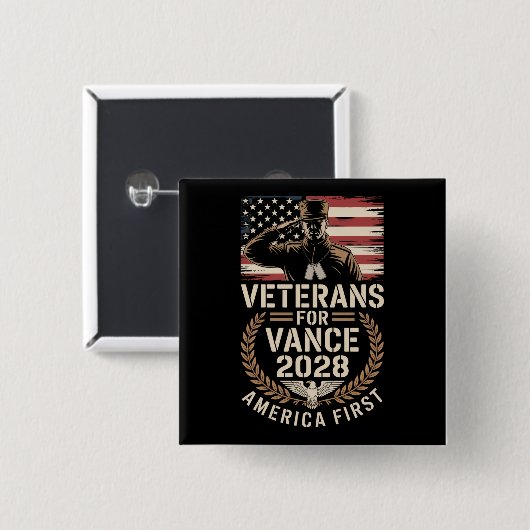 JD VANCE FOR PRESIDENT VETERANS 2028 Buttons (Voorkant /achterkant)