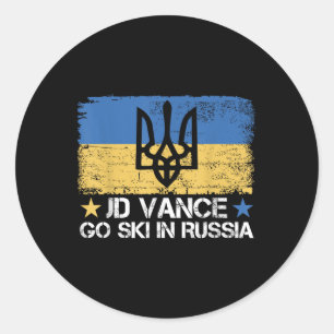 JD Vance Go Ski in Rusland Grappig Gezegde _ Trump Ronde Sticker