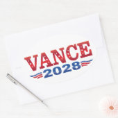 JD Vance President 2028 (bs) Ovale Sticker (Envelop)