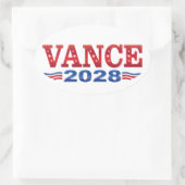 JD Vance President 2028 (bs) Ovale Sticker (Tas)