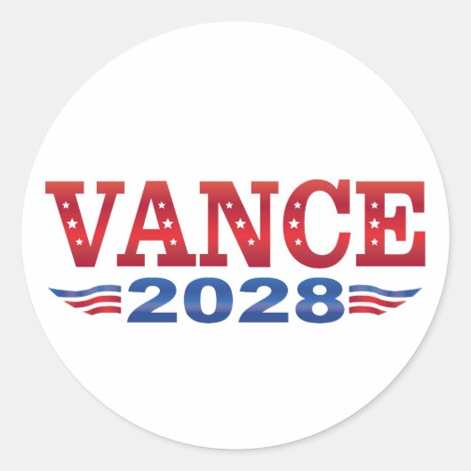 JD Vance President 2028 (bs) Ronde Sticker (Voorkant)