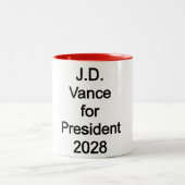 JD Vance voor President 2028 Tweekleurige Koffiemok (Center)
