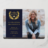 JD-wet folie/marine schalen Afstuderen bekendmakin Folie Uitnodiging (Voorkant)