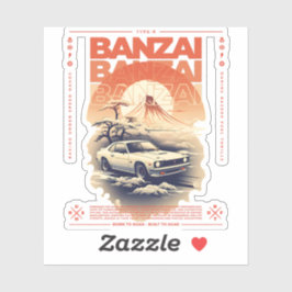 JDM auto blending in het Japanse landschap. Sticker