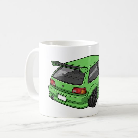 JDM Classic Car Mug — Retro Japanese Vehicle Koffiemok (Voorkant links)
