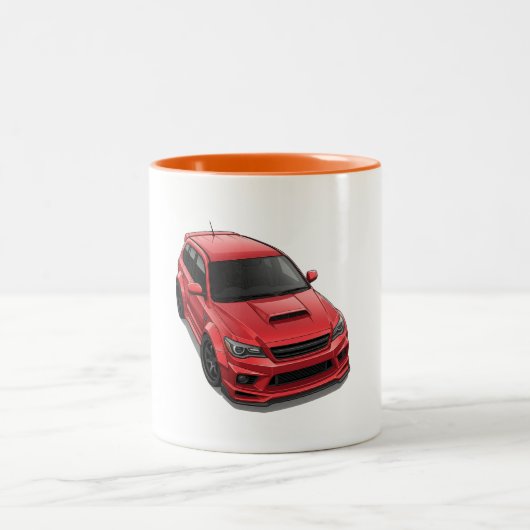 JDM Classic Car Mug — Retro Japanese Vehicle Tweekleurige Koffiemok (Center)
