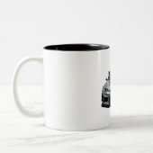 JDM Classic Car Mug — Retro Japanese Vehicle Tweekleurige Koffiemok (Links)