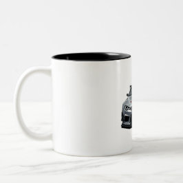JDM Classic Car Mug — Retro Japanese Vehicle Tweekleurige Koffiemok