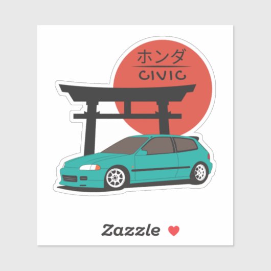 JDM Hatch Legend Torii Sunset Street Culture Sticker (Vel)