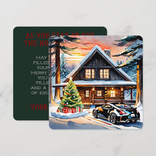 JDM Joyride: Een vrolijke kerstgroet Feestdagenkaart (Voorkant / Achterkant)