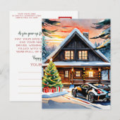 JDM Joyride: Een vrolijke kerstgroet gevouwen Feestdagenkaart (Voorkant / Achterkant)