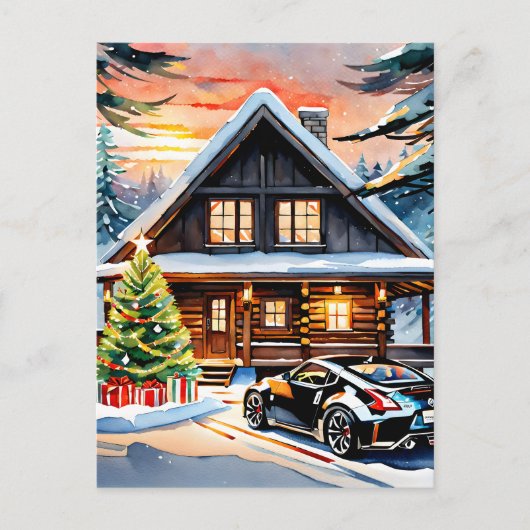 JDM Joyride: Een vrolijke kerstgroet gevouwen Feestdagenkaart (Voorkant)