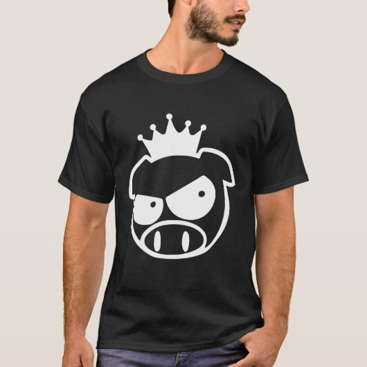 JDM King Domo Pig Funny Black Dark T Shirt (Voorkant)