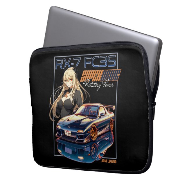 JDM LEGEND rotatievermogen RX-7 FC3S Laptop Sleeve (Voorkant Links)