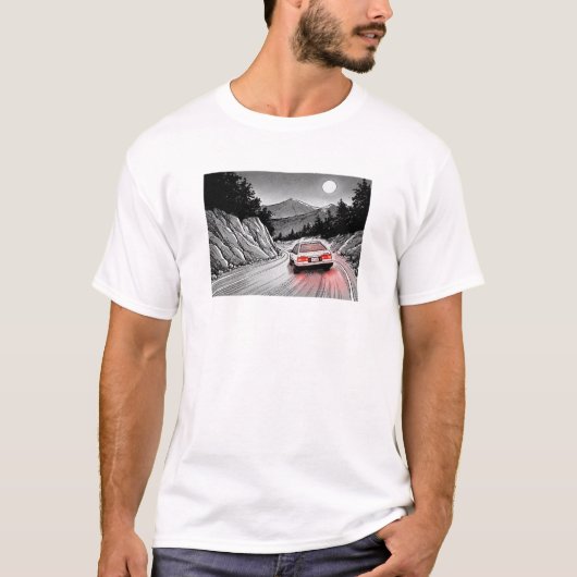 JDM Panda Manga Stijl Berg Driften T-shirt (Voorkant)