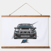 jdm rallyauto hangend wandkleed (Voorkant)