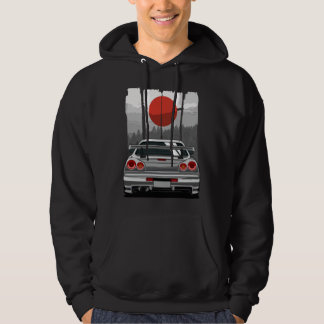 JDM Skyline R34-auto die Japan Rising Sun Drift af Hoodie