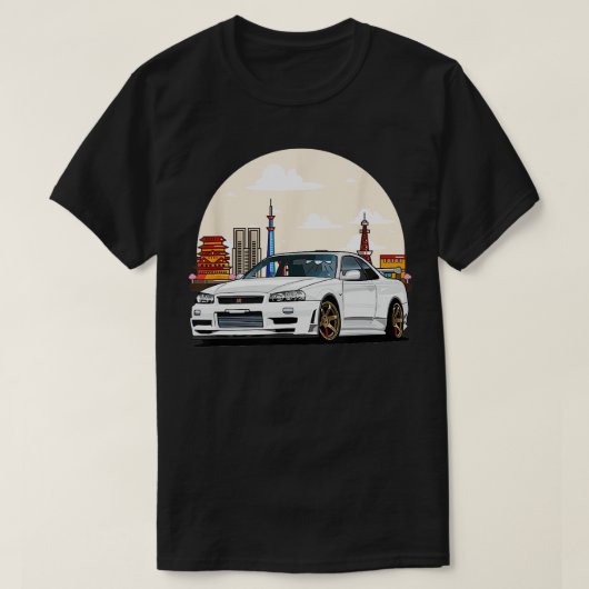 JDM Skyline R34 Tuning Japan Tokio Drift TShirt (Design voorkant)