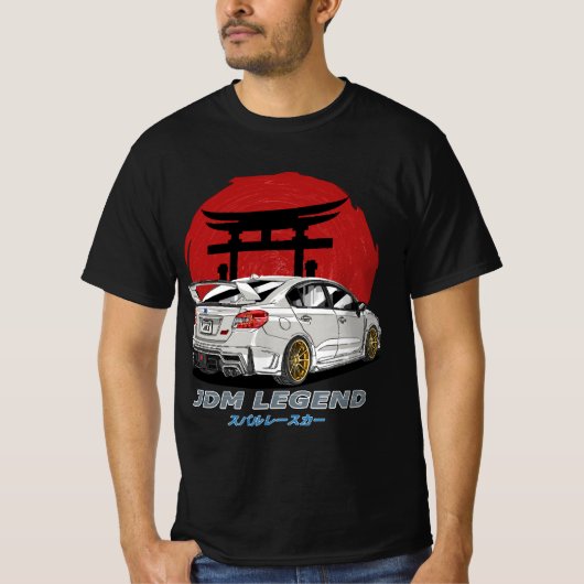 JDM White Subie Impreza WRX STi T-Shirt (Voorkant)