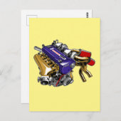 JDM ZESCILINDER TURBOMOTOR BRIEFKAART (Voorkant / Achterkant)