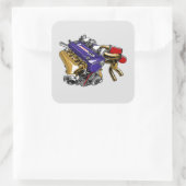JDM ZESCILINDER TURBOMOTOR VIERKANTE STICKER (Tas)