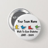 JDRF de teamknoop 2009 van de Lok Ronde Button 5,7 Cm (Voorkant /achterkant)