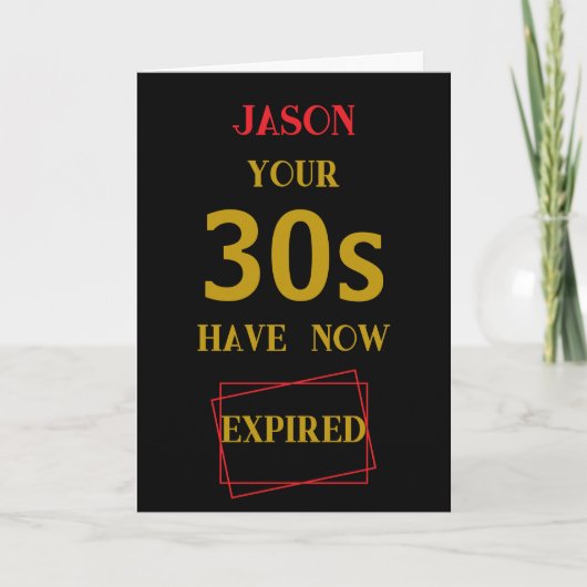 Je 30-jaren zijn verlopen kaart (Voorkant)