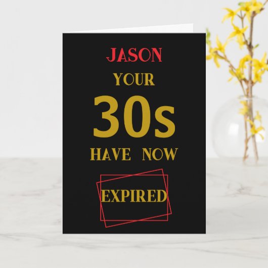 Je 30's zijn verlopen kaart (Gele Bloem)
