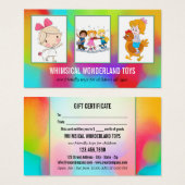 Je 3 Foto's Speelgoed Gift Visitekaartje (Voorkant /achterkant)