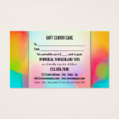 Je 3 Foto's Speelgoed Gift Visitekaartje (Achterkant)