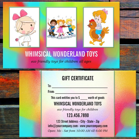 Je 3 Foto's Speelgoed Gift Visitekaartje