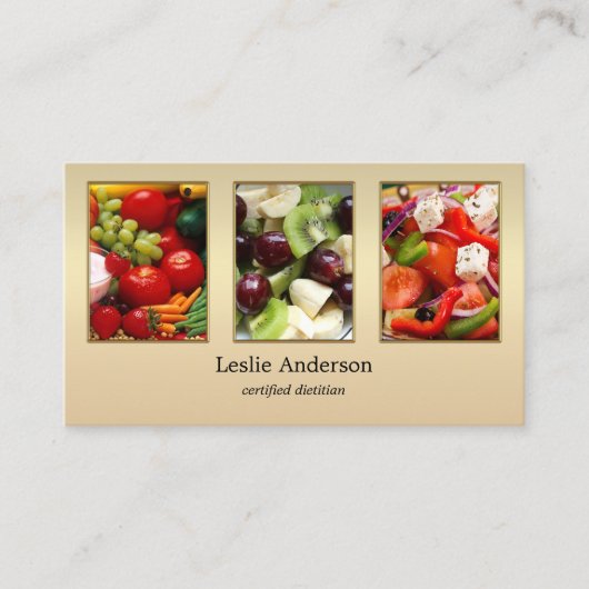 Je 4 foto's Dietitist of Nutrionist Visitekaartje (Voorkant)