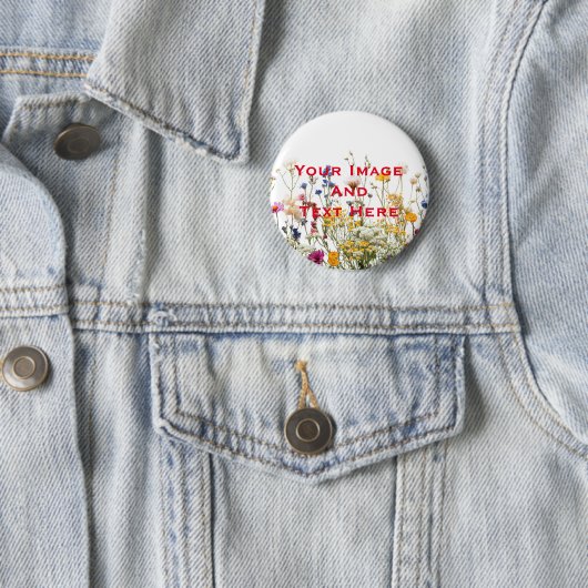 Je aangepaste Afbeelding en tekst op maat Ronde Button 5,7 Cm (In situ)