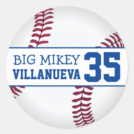 Je aangepaste Baseball Jersey nummer Ronde Sticker (Voorkant)