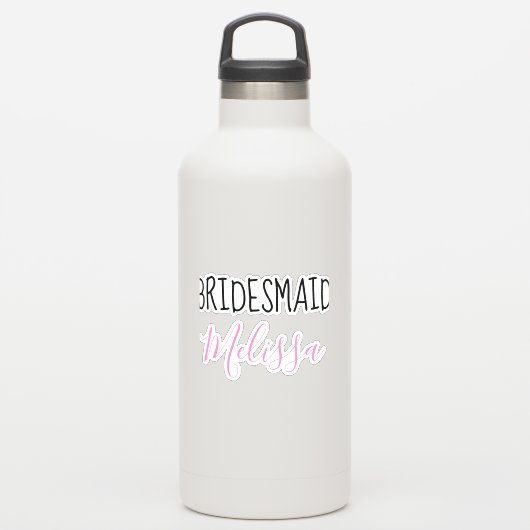 Je aangepaste bridesmaid Weddenschap Typografie Sticker (Waterfles)