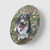 Je aangepaste foto-Pet Ronde Klok (Hoek)