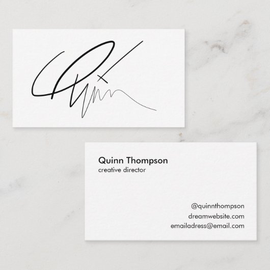 Je aangepaste handtekening visitekaartje (Voorkant / Achterkant)