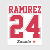 Je aangepaste Jersey nummer en afspeelnaam Sticker (Vel)