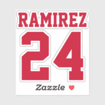 Je aangepaste Jersey nummer en afspeelnaam Sticker