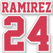 Je aangepaste Jersey nummer en afspeelnaam Sticker (Voorkant)