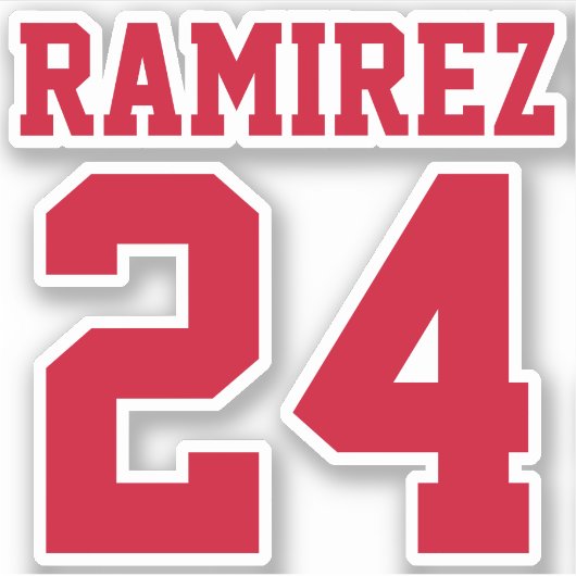 Je aangepaste Jersey nummer en afspeelnaam Sticker (Voorkant)